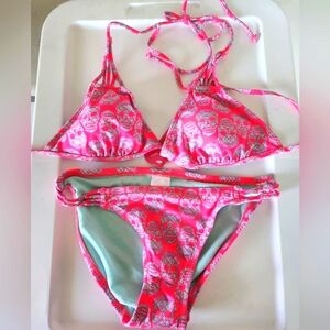 NWT  2pc. SKULL Neon Bikini
